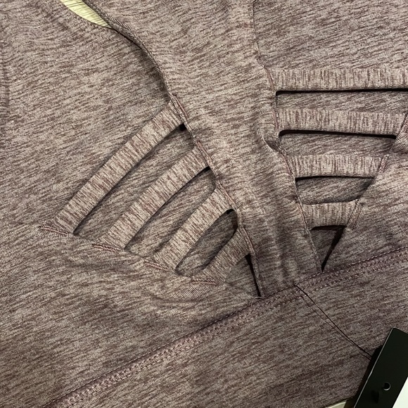 NEW Peloton Space Dye Heathered Strappy Bra Sports Bra Purple - Picture 6 of 12